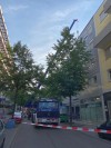 Kraneinsatz nach Brand in Ludwigshafen